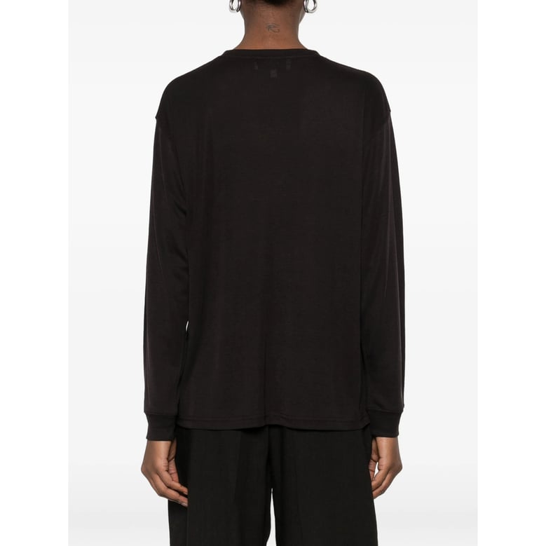 black sweater with topstitch detail by Selfnex