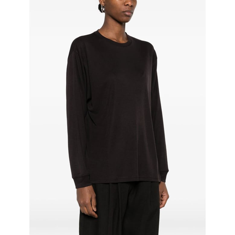 black sweater with topstitch detail by Selfnex