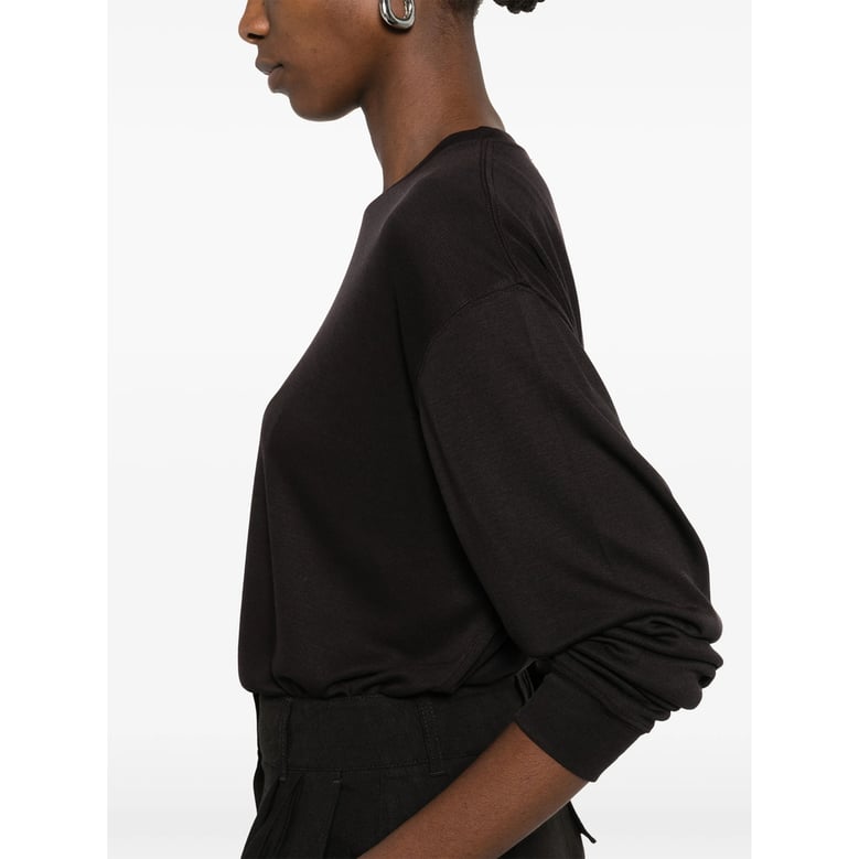 black sweater with topstitch detail by Selfnex