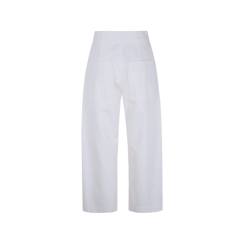 straight trousers white cotton by Selfnex