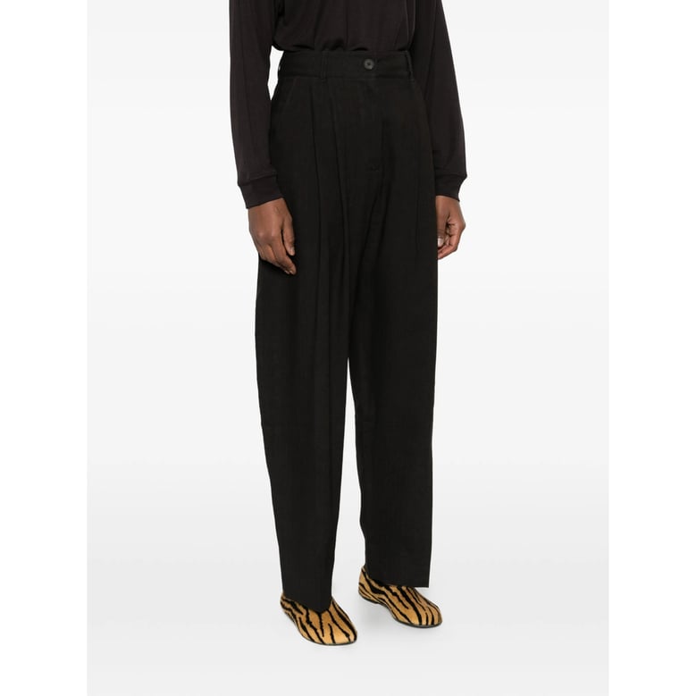 dark brown wide leg trousers by Selfnex