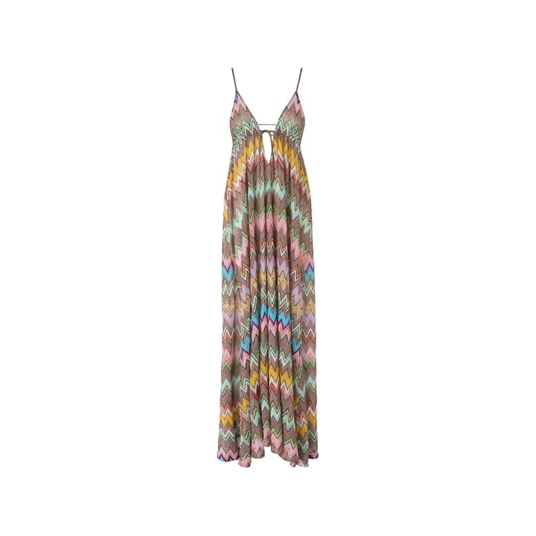 dress v-neck brown zigzag by Selfnex