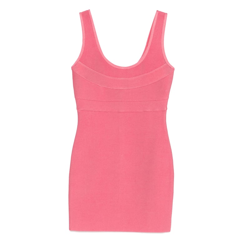 bubblegum pink panelled dress by Selfnex