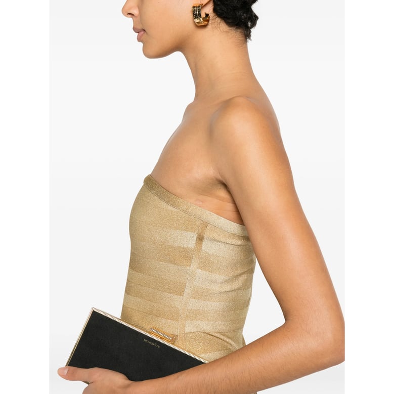 strapless dress with gold-tone stripes by Selfnex