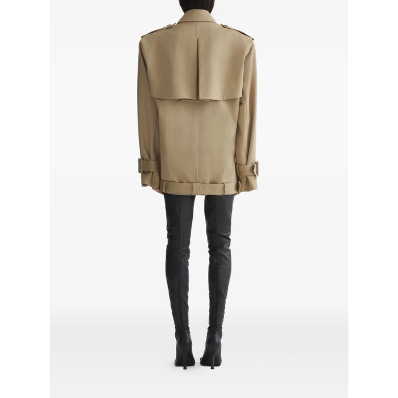 double-breasted beige rainwear by Selfnex