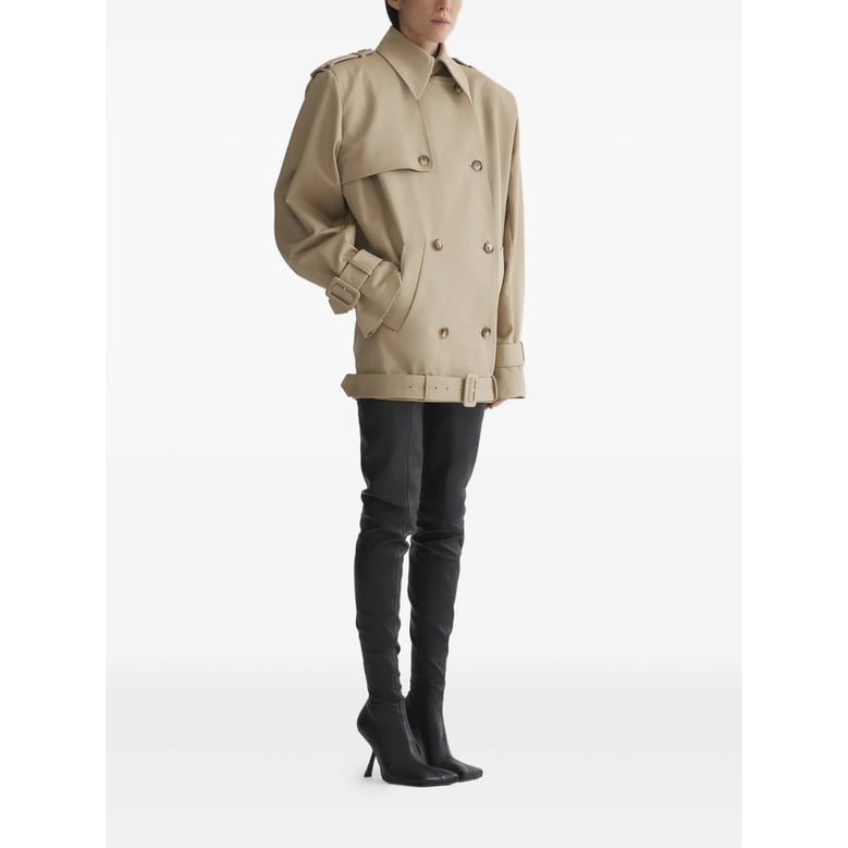 double-breasted beige rainwear by Selfnex