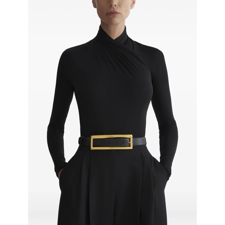 long sleeve draped bodysuit by Selfnex