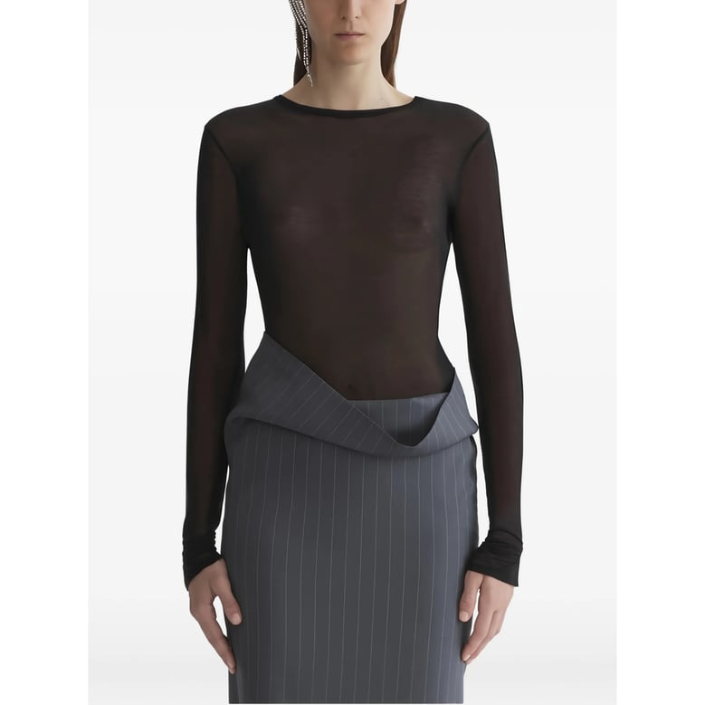 long sleeve sheer bodysuit by Selfnex