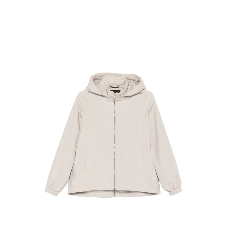 beige hooded outerwear by Selfnex