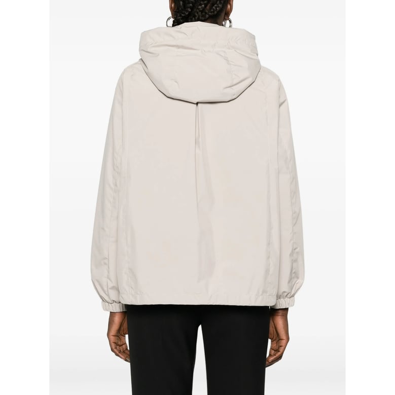 beige hooded outerwear by Selfnex