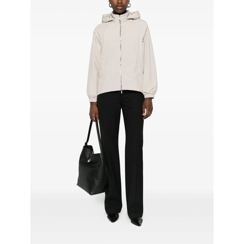 beige hooded outerwear by Selfnex