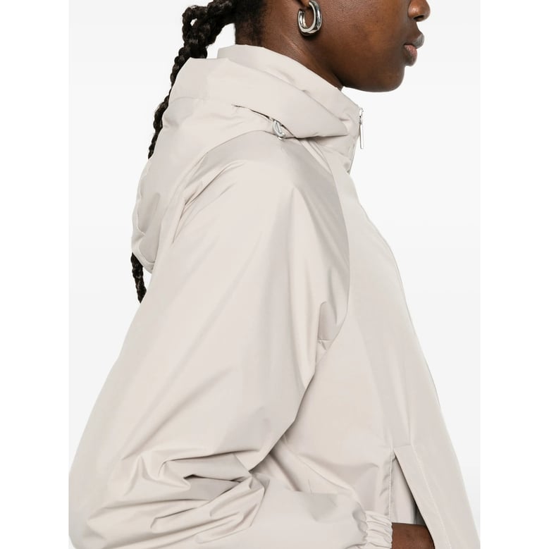 beige hooded outerwear by Selfnex