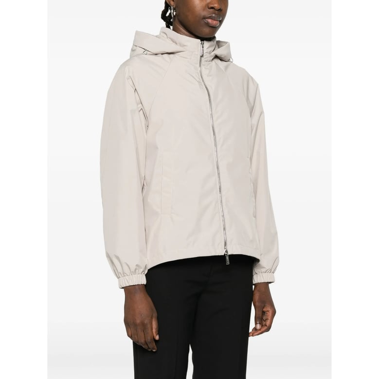 beige hooded outerwear by Selfnex