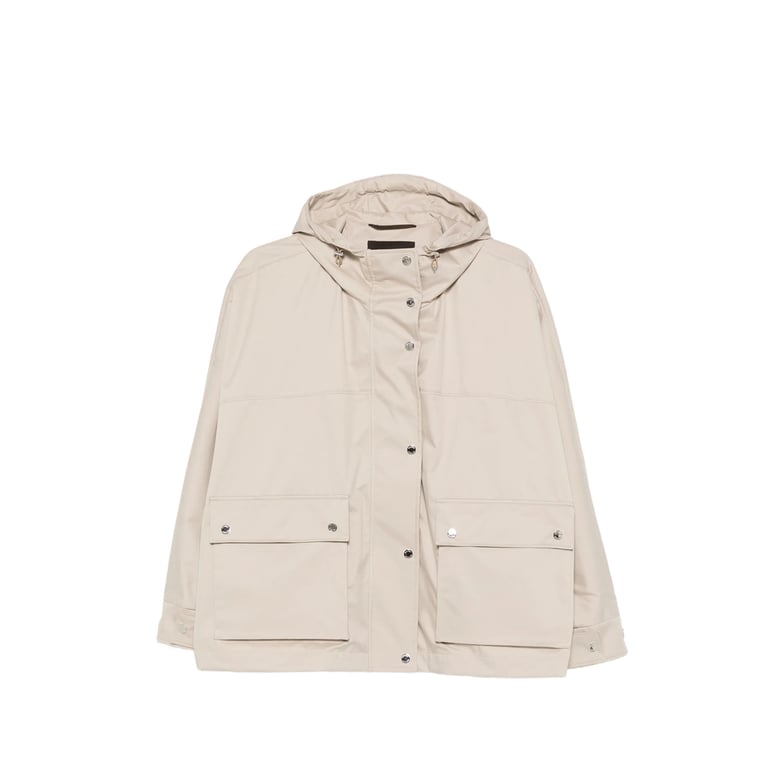 hooded outerwear with snap buttons by Selfnex