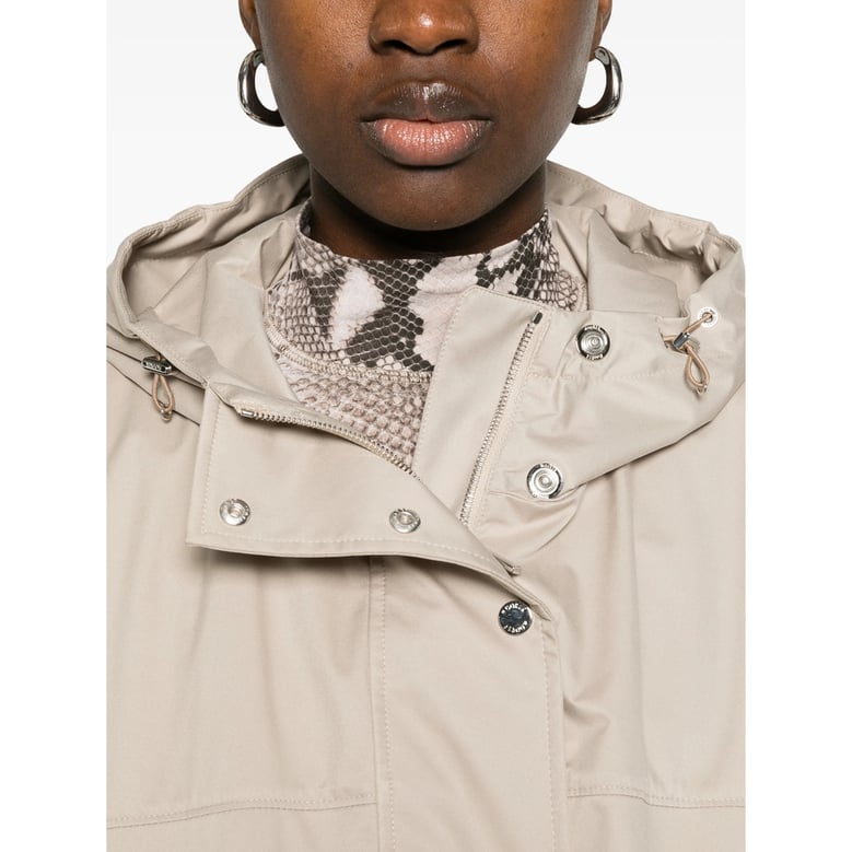 hooded outerwear with snap buttons by Selfnex