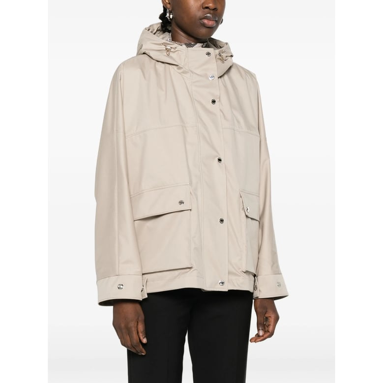 hooded outerwear with snap buttons by Selfnex