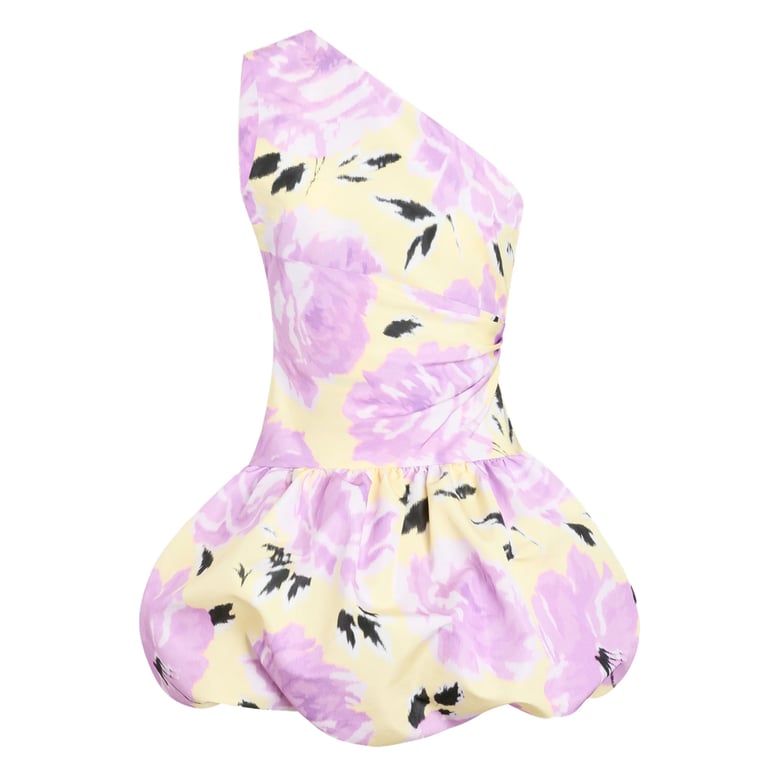 one-shoulder floral print dress by Selfnex