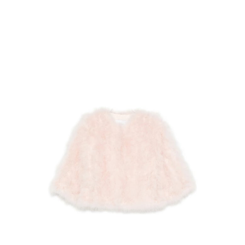 light pink feathered outerwear by Selfnex