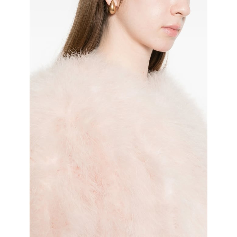light pink feathered outerwear by Selfnex