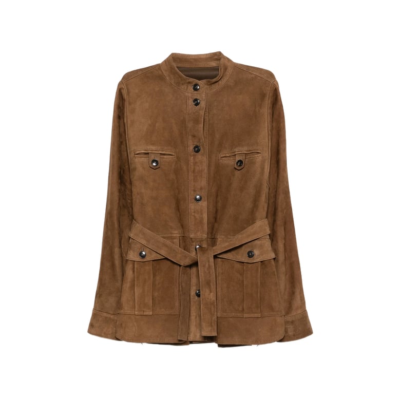 belted brown outerwear by Selfnex