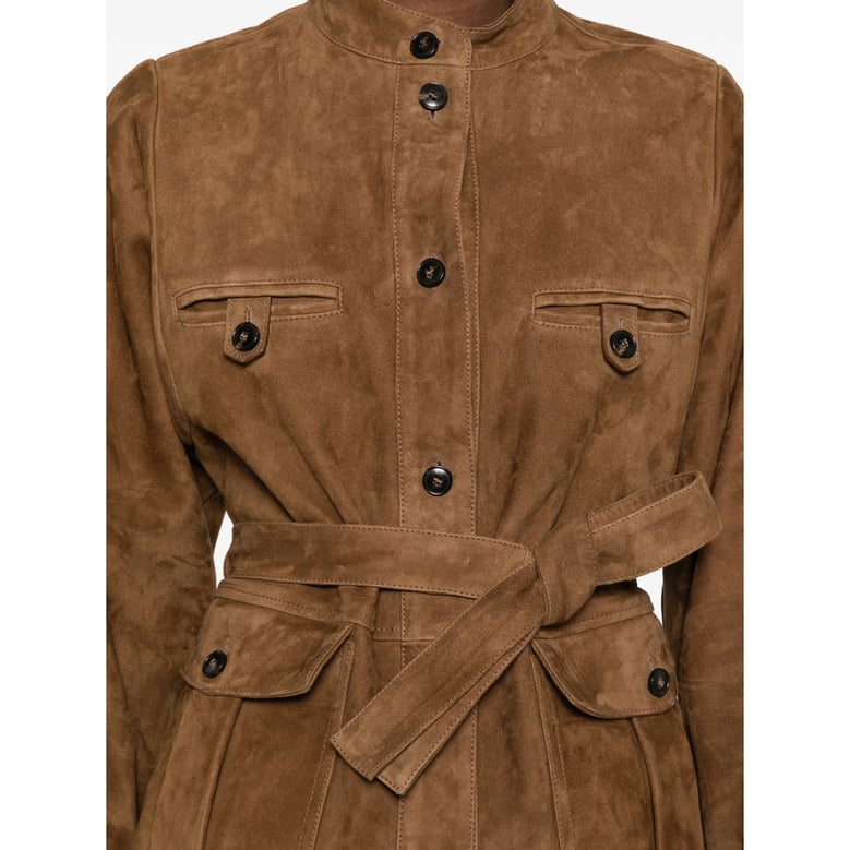 belted brown outerwear by Selfnex