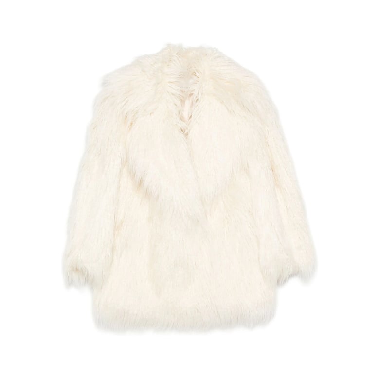 faux fur jacket liza short neutrals by Selfnex