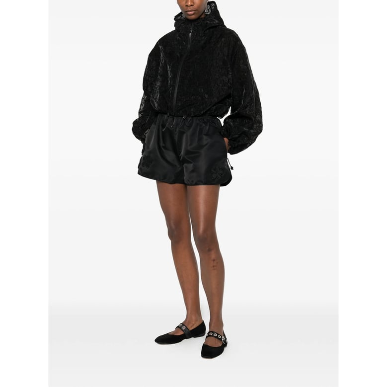 black floral jacquard outerwear by Selfnex
