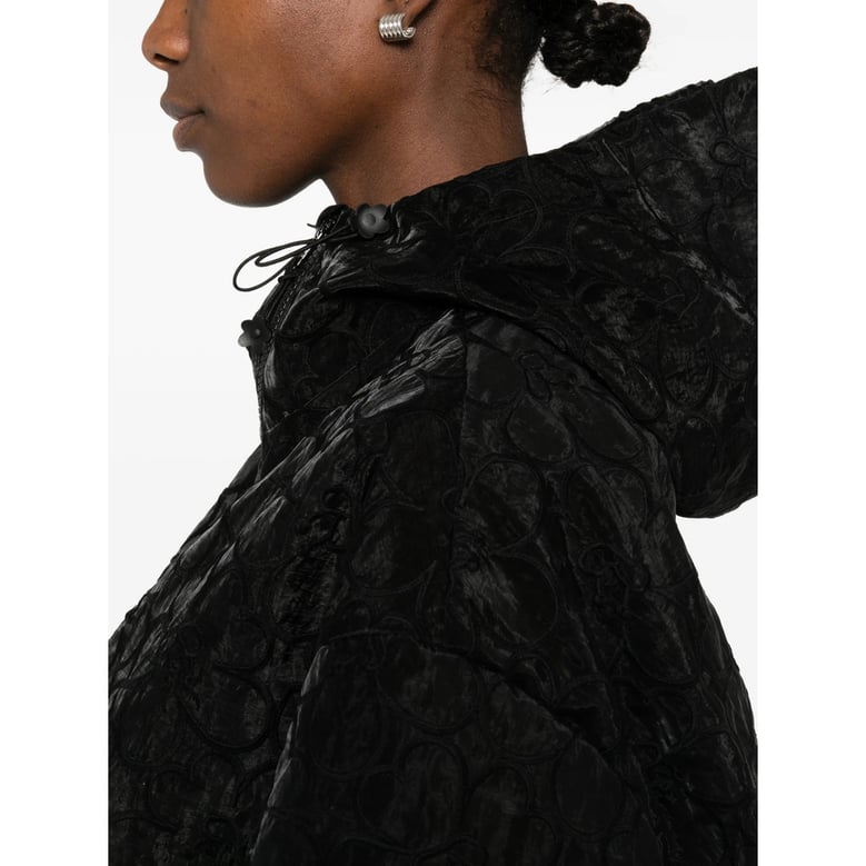 black floral jacquard outerwear by Selfnex