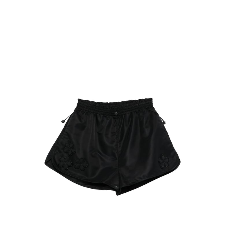 shorts black floral appliqué by Selfnex