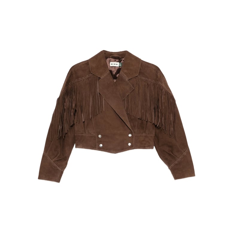 brown leather outerwear by Selfnex