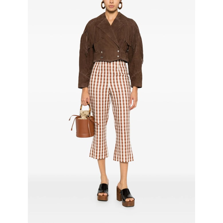 brown leather outerwear by Selfnex