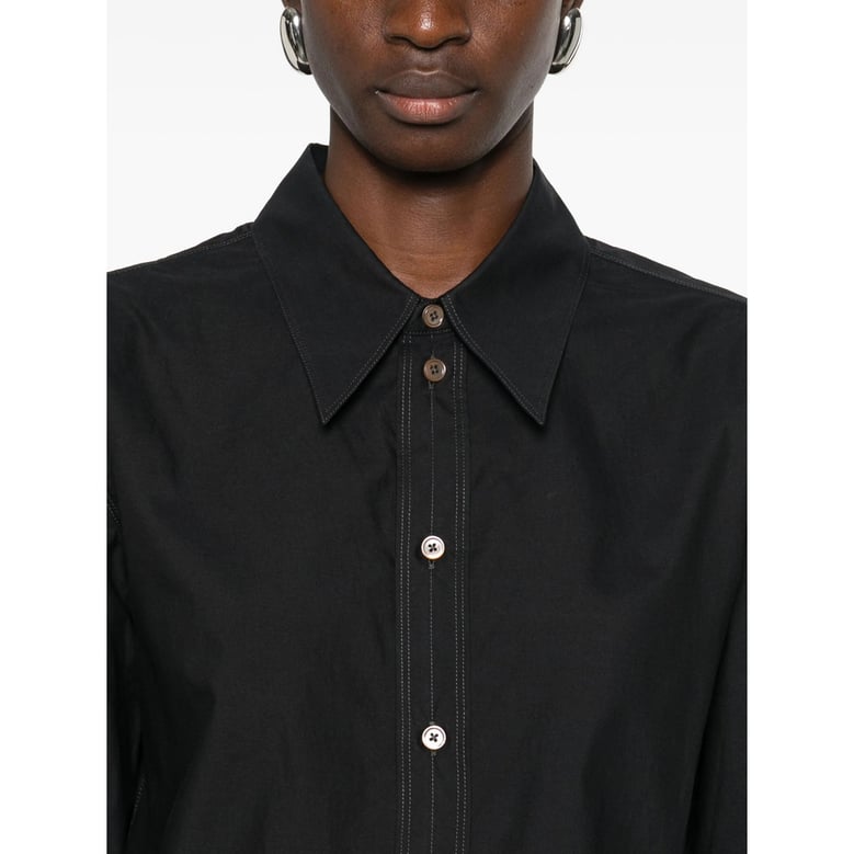 shirt silk-cotton black by Selfnex
