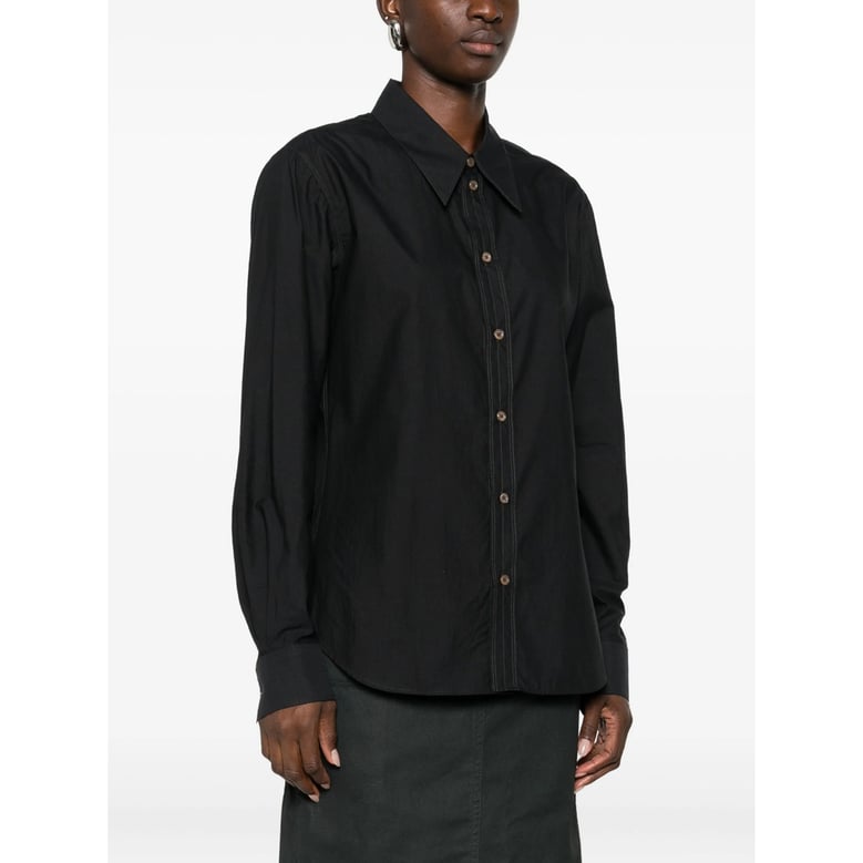 shirt silk-cotton black by Selfnex