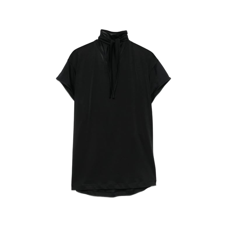 high neck short sleeve top by Selfnex
