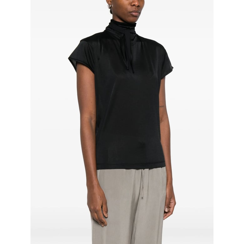 high neck short sleeve top by Selfnex