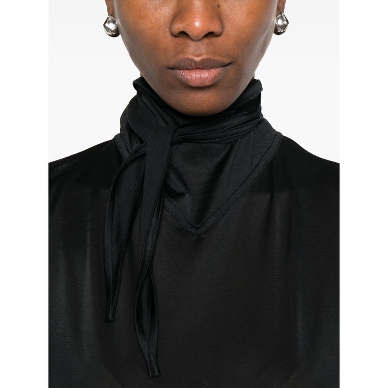 high neck short sleeve top by Selfnex