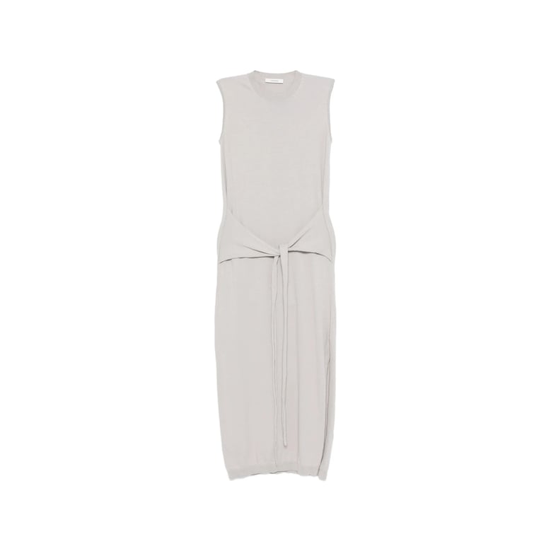 grey sleeveless dress with tied detail by Selfnex