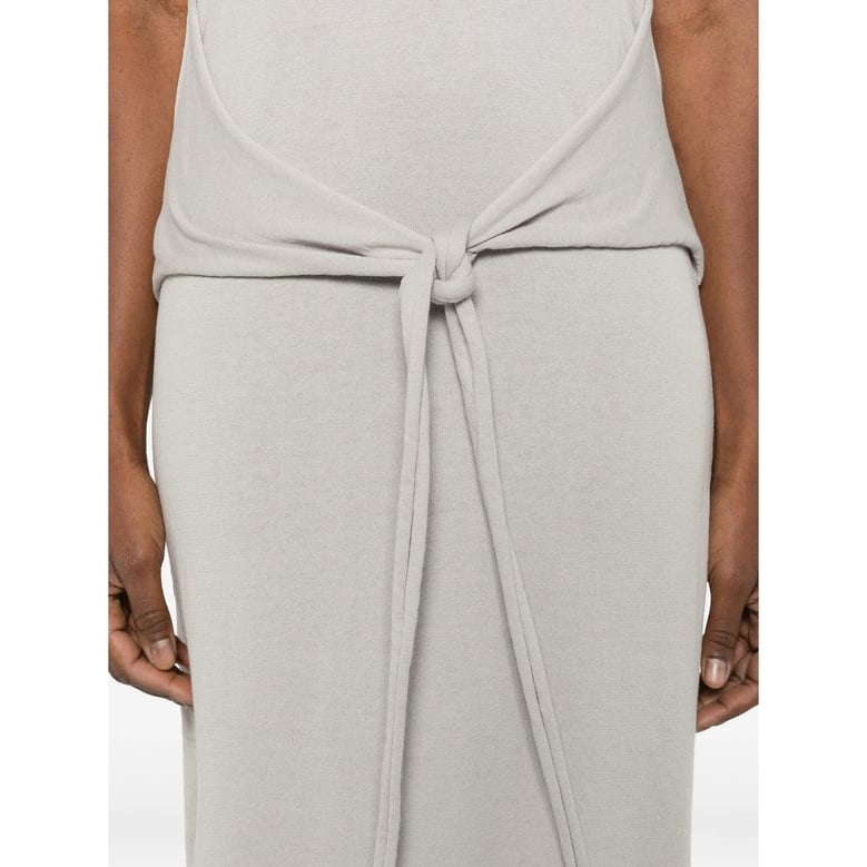 grey sleeveless dress with tied detail by Selfnex