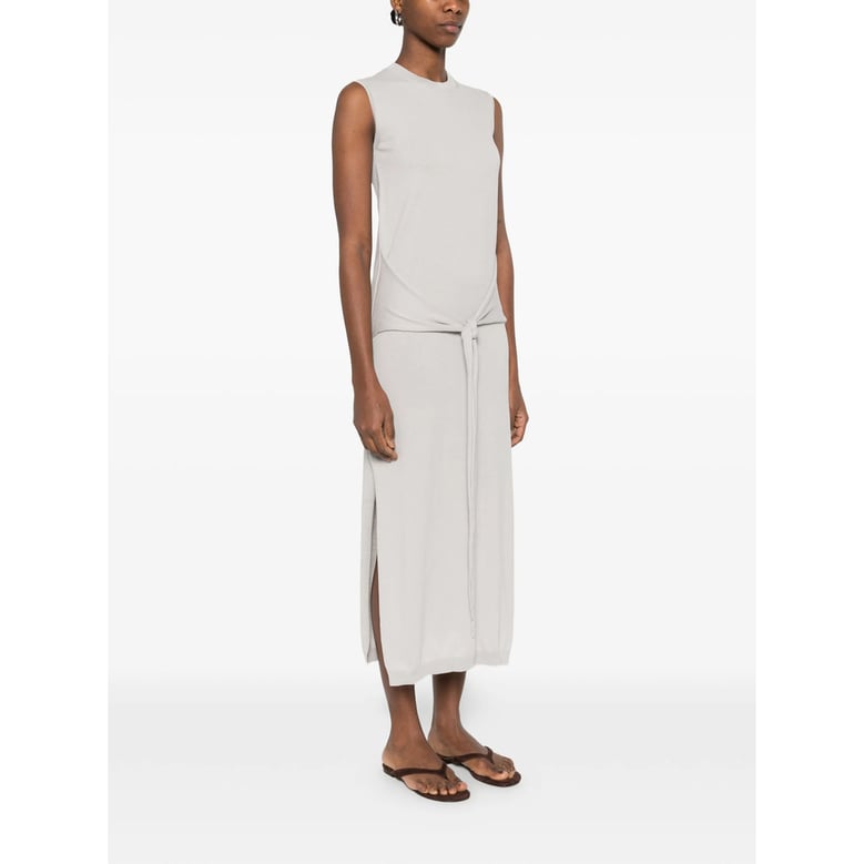 grey sleeveless dress with tied detail by Selfnex