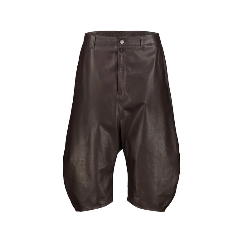 cropped leather trousers brown by Selfnex