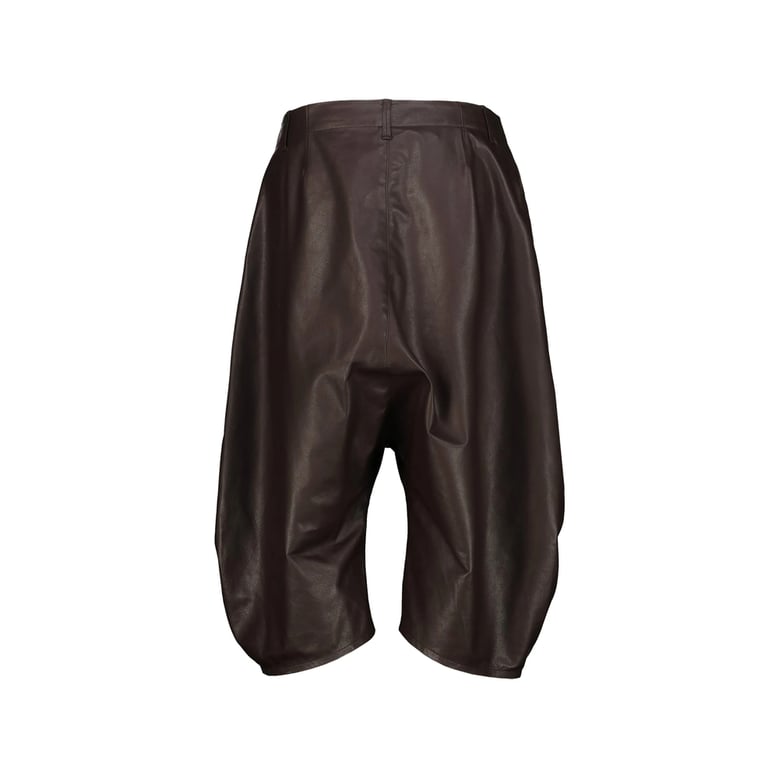 cropped leather trousers brown by Selfnex