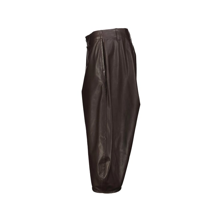 cropped leather trousers brown by Selfnex