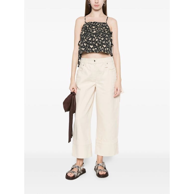 floral print top with adjustable straps by Selfnex