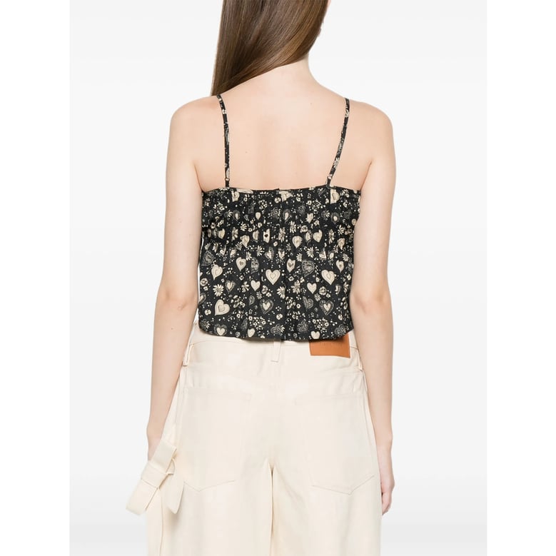 floral print top with adjustable straps by Selfnex