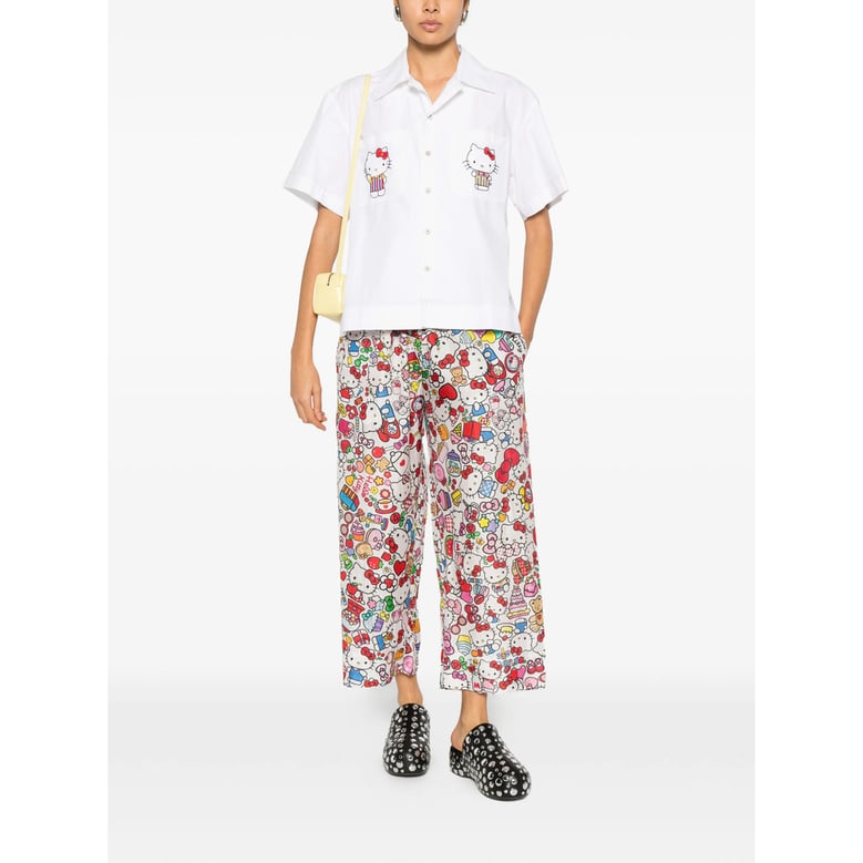 white cotton shirt with embroidered detailing by Selfnex