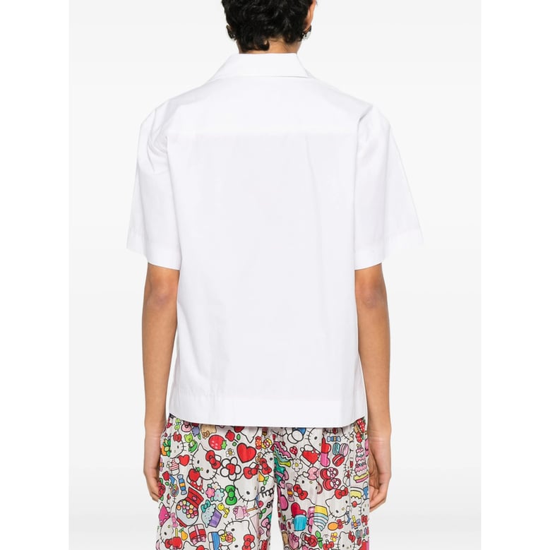 white cotton shirt with embroidered detailing by Selfnex