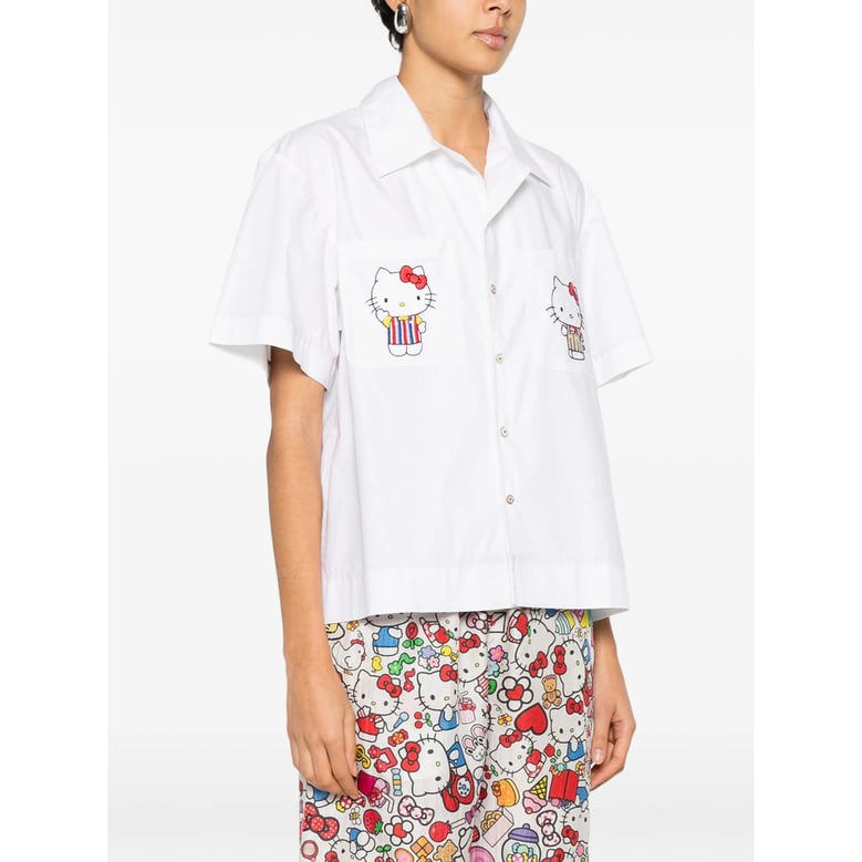 white cotton shirt with embroidered detailing by Selfnex