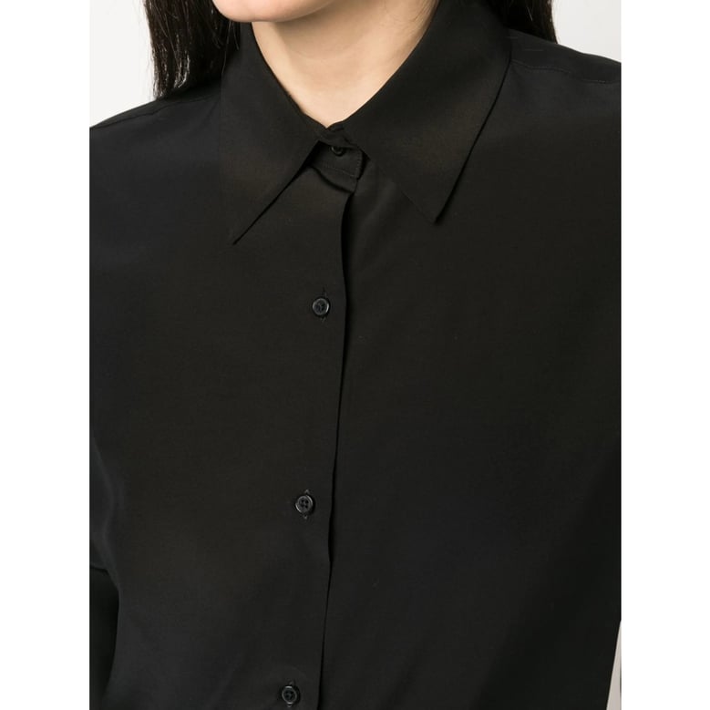 black silk shirt with pointed collar by Selfnex