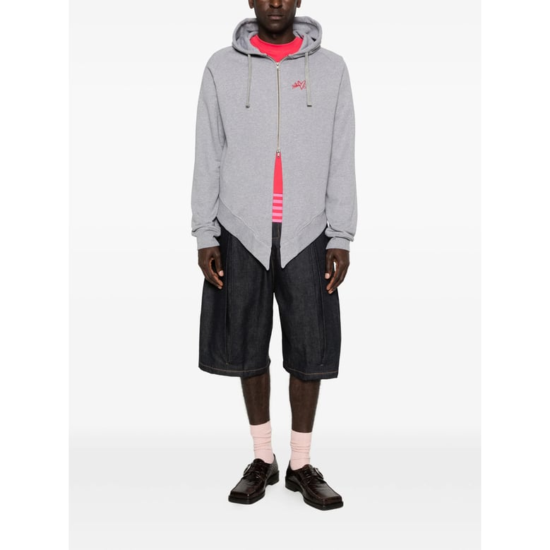 hooded sweatshirt with logo embroidery by Selfnex