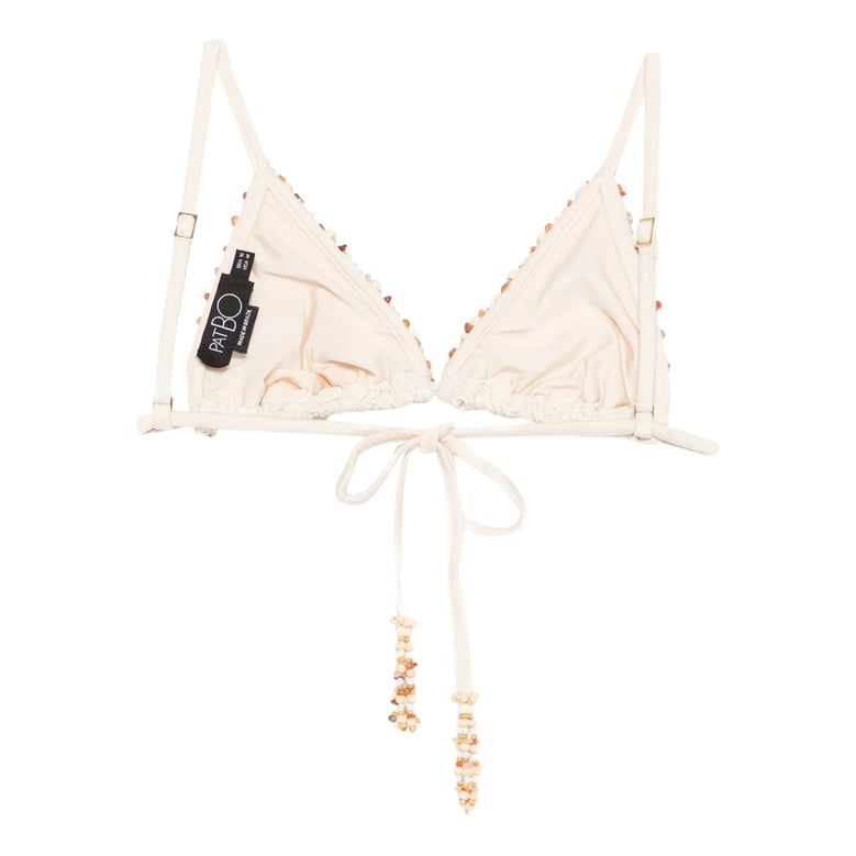 beaded detail triangle cup beachwear by Selfnex